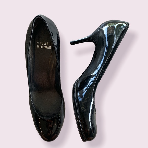 Stuart Weitzman Black Moody Round Toe Pumps - Picture 1 of 8